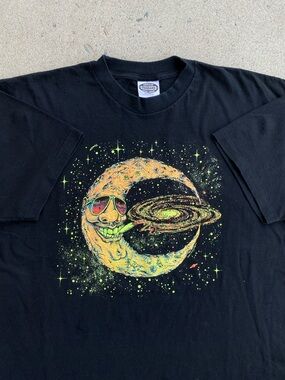 90s Vintage Moon Psychedelic Weed Tee Shirt